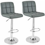 Bigzzia - lot de 2 tabourets de bar en cuir pu pivotant hauteur r�glable avec dossier pour petit d�jeuner, ...