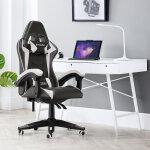 Bigzzia - fauteuil gamer - chaise gaming - si�ge de bureau r�glable pivotant gaming racing - avec coussin ...