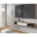 Bim furniture - bim forniture icarus meuble tv de salon 156x29x20 cm chne blanc mat