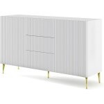 Armoire de tiroirs buffet salon srie ravenna cm149x41x86h blanc mat
