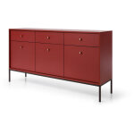 Bim furniture - commode mono mksz154 buffet avec 3 tiroirs 154 cm bordeaux