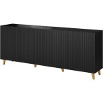 Commode pafos 4d 200 cm buffet noir mat