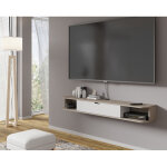 Bim furniture - bim forniture icarus meuble tv de salon 156x29x20 cm ch�ne clair blanc mat