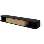 Bim furniture - bim forniture icarus meuble tv de salon 156x29x20 cm noir mat et ch�ne