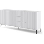 Bim furniture - commode ravenna b 200 cm 3d3s frais� blanc mat + pieds