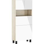 Bim furniture - homi - bureau pliant ch�ne sonoma / blanc brillant
