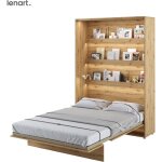 Bim furniture - lenart lit escamotable bed concept 01 140x200 vertical ch�ne artisanal