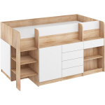 Bim furniture - lit mezzanine avec bureau smile gauche sonoma / blanc Bim furniture - lit mezzanine avec bureau smile gauche sonoma / blanc