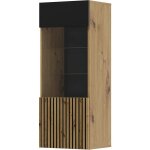 Bim furniture - meuble colonne vitrine salon auris 45x37x115cm chêne noir mat Bim furniture - meuble colonne vitrine salon auris 45x37x115cm chêne noir mat