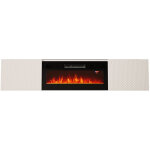 Bim furniture - meuble tv coal 180cm blanc brillant avec chemin�e �lectrique