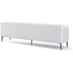 Bim furniture - meuble tv ravenna b 200 cm 4d frais� blanc mat + pieds