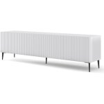 Bim furniture - meuble tv ravenna b 200 cm 4d frais� blanc mat + pieds