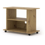 Bim furniture - meuble tv yogi 80cm sur roulettes ch�ne artisan