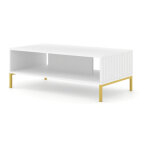 Bim furniture - table basse wave frais� blanc mat + pieds