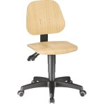 Chaise de bureau pivotante unitec avec roulettes, bois de h�tre, r�glable de 440 � 620 mm