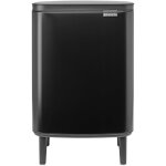 Bin de poubelle bo hi 12 l avec couvercle de soft close, int�rieur amovible et poign�e de carrying - ...