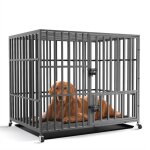 Bingo paw - cage pour chien grande taille cages de transport chien  roulette avec 3 portes xl 107 x ...