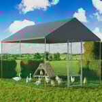 Bingo paw - enclos poulailler - 12 m� 4�3�2. 7 m parc nylon avec b�che grand enclos poules ext�rieur ...