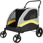 Poussette chien pliable 2 en 1 chariot � roulettes pour 2 petits chiens ou 1 chien moyenne 70x60x60cm ...