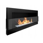 Bio - chemin�e murale avec vitre 90x40x12 cm noir structurel mat