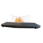 Bio - chemine de table boston noir 1, 5 kw ? capacit 0, 4 l, 4 vitres de protection, structure en acier ...