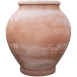 Biscottini - jarre conca lisse vieillie, en terre cuite toscane l90xpr90xh102 cm made in italy