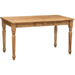 Biscottini - table non extensible style rustique en bois massif finition de tilleulul et noyer
