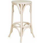 Biscottini - tabouret thonet en frêne massif, finition blanc antique Biscottini - tabouret thonet en frêne massif, finition blanc antique