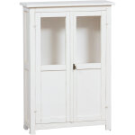 Biscottini - vaisselier rustique style en bois massif de tilleul finition blance patine l 68 xpr 25 ...
