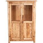Biscottini - vaisselier rustique style en bois massif de tilleul finition blance patin�e l 68 xpr 25 ...