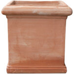 Pot en terre cuite pot de fleurs d'extrieur vase cube 44x44 cm jardinire carre pot de jardin jarre ...