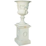 Biscottini - vase diam. l57 xh 80 cm avec socle l44 xpr44 xh 69 cm en fonte