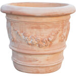 Vase rond en terre cuite 50x44 cm jardinire d'extrieur rsistante au gel made in italy pot de fleur ...