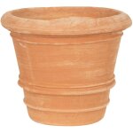 Vase en terre cuite lisse vase d'ext�rieur vase rond jardini�re de balcon pot de fleur pot de jardine ...