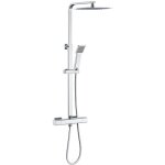 Biubiubath - colonne de douche thermostatique carrée chromée, pomme de douche en acier inoxydable de ... Biubiubath - colonne de douche thermostatique carrée chromée, pomme de douche en acier inoxydable de ...