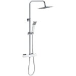 Biubiubath - colonne de douche thermostatique chromée, système de douche à effet pluie, douche carrée, ... Biubiubath - colonne de douche thermostatique chromée, système de douche à effet pluie, douche carrée, ...
