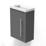 Biubiubath - meuble lave - mains moderne � suspendre avec lavabo, meuble de rangement avec une porte ...