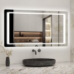 Biubiubath - miroir avec éclairage intégré, l. 120 x h. 70 cm miroir lumineux anti buée, miroir de salle ... Biubiubath - miroir avec éclairage intégré, l. 120 x h. 70 cm miroir lumineux anti buée, miroir de salle ...