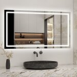 Biubiubath - miroir salle de bain led anti - bue, avec clairage led 120 x 70cm rversible ip44 commande ...