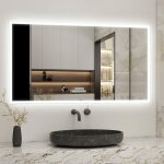 Biubiubath - miroir de salle de bain rectangulaire illumination led int�gr�e avec fonction anti - bu�e ...