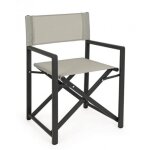 Bizzotto - chaise de jardin pliante taylor dark grey - bone 48x5 h86 cm
