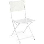 Bizzotto - chaise pliante wendy couleur blanc