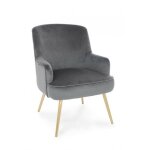 Bizzotto - fauteuil clelia gris effet velours dor�