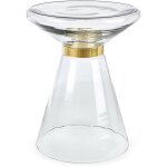 Table d'appoint design 36x46 cm en verre et doré - verla Table d'appoint design 36x46 cm en verre et doré - verla