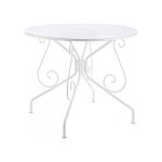 Bizzotto - table blanche classique etienne d90 en mtal pour l'extrieur