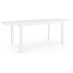 Bizzotto - table de jardin extensible 140 / 210 cm en aluminium blanc - louna