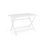 Bizzotto - table de jardin pliante 110x70x71 cm en alu blanc - baio