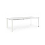 Bizzotto - table de jardin extensible 160 / 240x100x76 cm en aluminium blanc