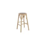 Bizzotto - tabouret de bar 40x40x73 cm en bois et rotin naturel - jamae