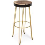 Bizzotto - tabouret de bar 44x44x74 cm marron et doré Bizzotto - tabouret de bar 44x44x74 cm marron et doré